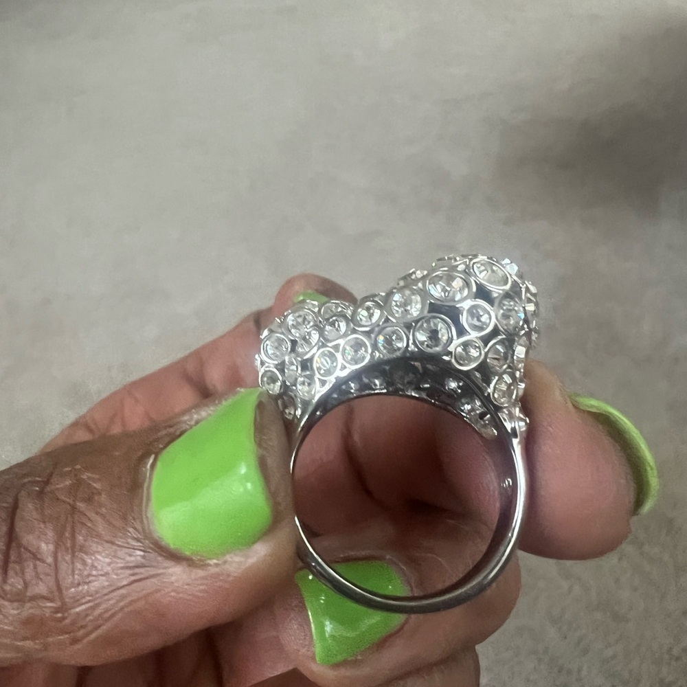 Swarovski Silver Crystal Statement Ring Size 8 - image 3